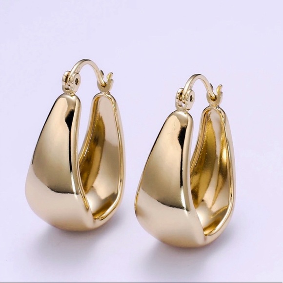 🎉HP🎉Chunky Hoops Dome Earring | 14k Gold Filled - Picture 2 of 5